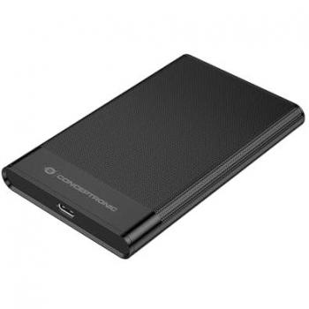 Caja externa para disco duro/SSD 2.5 SATA I-III USB-A y USB-C, color negro