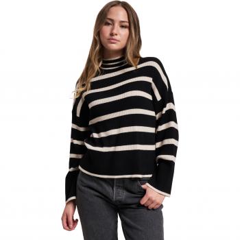 Sudadera mujer ONLY Ibi negra a rayas, ajuste regular, talla XS
