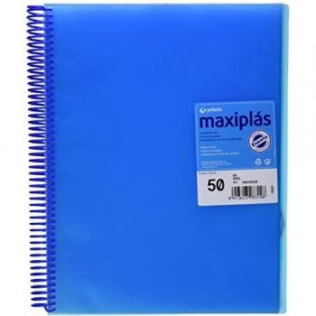 Grafoplás 39835030－Carpeta con 50 fundas A4 con sobre. Color azul