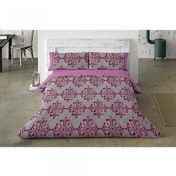 Burrito Blanco Juego de Funda Nórdica 452 con un Diseño de Formas Ornamentales para Cama Individual de 90x190 hasta 90x200 cm/Funda Nórdica Moderna 90, Color Rojo