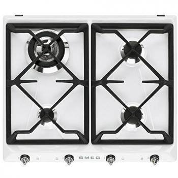 SMEG SR964BGH - Placa de cocina blanca empotrable de gas, 1650 W, acero