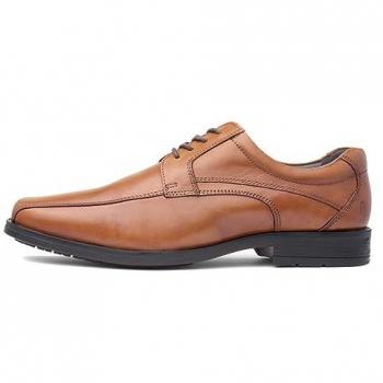 Hush Puppies Brandon Tan Leather Lace-Up Oxford Shoes for Men