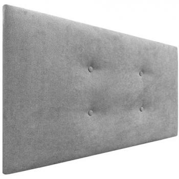 Cabecero Tapizado Aqualine de Polipiel o Tela con 2 Hileras de Botones - Gris (90x50 cm, para camas 70/80/90)