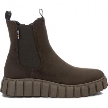 Botines Refresh 170249 para mujer en color kaki con cierre de cremallera