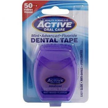 Beauty Formulas Cinta dental avanzada del cuidado oral activo con el fluoruro de cera de menta tamaño de 50 metros
