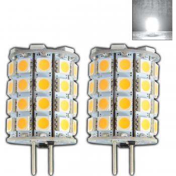 2 x Unidades – Lámparas bipin – G6.35/GX6.35 LED 6 W 49 x 5050 SMD, A + + Tensión alterna 12 V ~ AC/DC – 330° – Luminarias – Lámparas con casquillo bipin — Recambio de halógeno – Lámpara halógena [Clase energética A + +], bla
