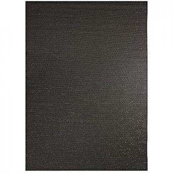 Alfombra brillante de PVC para interior y exterior, 120 x 170 cm, color negro