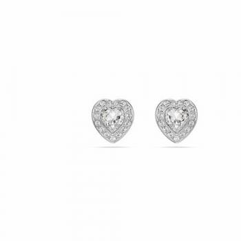 Swarovski Ariana Grande Rhodium Plated Mixed Cut Heart Stud Earrings
