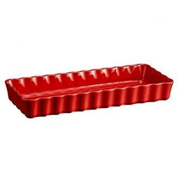 Molde rectangular cerámico ondulado Emile Henry 36 x 15 cm color Burdeos