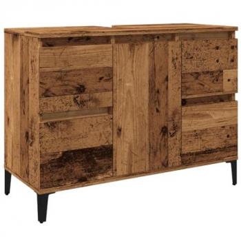 Mueble de lavabo madera ingeniería envejecida 80x33x60 cm