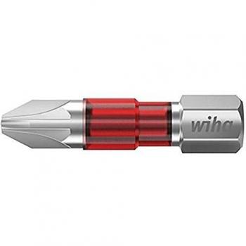 Wiha Juego de Bits 42102 - Set de 5 Puntas Pozidriv (PZ2) de 29 mm con Mango de Torsión de 1/4 en Caja