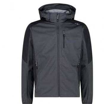 CMP Men's Softshell Jacket with Zip Hood - Anthracite - Size 58