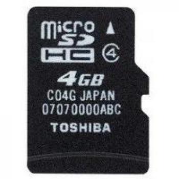 Toshiba Micro SDHC de 4GB con Adaptador Incluido