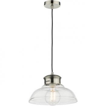 Lámpara colgante Siren 1 bombilla Cristal cromo envejecido, tipo domo, cristal transparente cromado antiguo, 1x E27