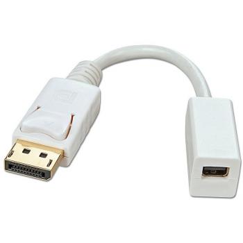 Adaptador de Cable Lindy 41060 DP Mini-DisplayPort, Conector Macho/Hembra, 0.15m - Blanco