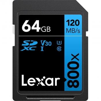 Tarjeta de memoria Lexar SDXC 64GB 800x Serie BLUE