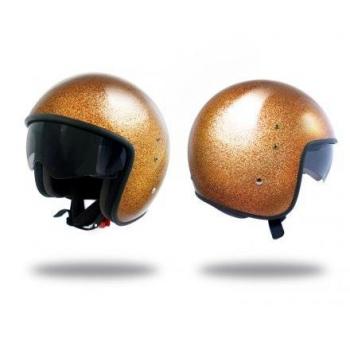 Casco jet smart glitter: Oro