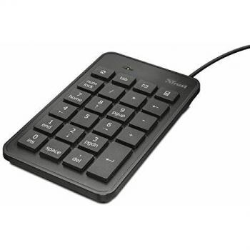 Teclado Numérico USB Trust Xalas Ultradelgado con 23 Teclas Tamaño Normal, Apto para Diestros y Zurdos, Cable de 1.5M - Conectar y Listo