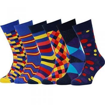 Easton Marlowe 6 PR Calcetines Estampados Hombre - 6pk #23, mixed - neutral main colors, 39-42 EU shoe size