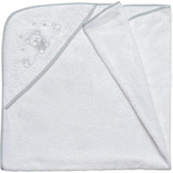 Toalla Bebé con Capucha Ultra Suave y Absorbente 100% Algodón - Medida 100 X 100 Cm - Cuore Blanco/Gris