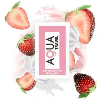Lubricante Aqua Travel Sabor Fresa y Nata - 6 ml