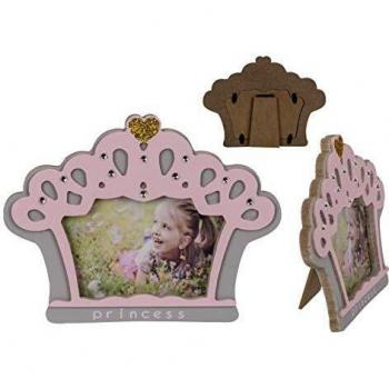 Out of the blue Rosa/Grauer Holz-Bilderrahmen, Princess Crown Marcos de Fotos, Multicolor, Única