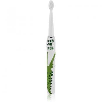 Cepillo Dental Sónico Infantil GIOSonic Cocodrilo - Recargable USB, Mango de Silicona, 3 Modos, Temporizador 2 min, Apto para Niños de 3 a 12 años (Incl