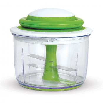 Chef'n VeggiChop™ Vegetable Chopper - Green, Manual Veggie Cutter, Easy Pull mechanism, Plastic and Stainless Steel materials, dimensions 14 x 14 x 12.5 cm, suitable for chopping nuts, herbs, onions &