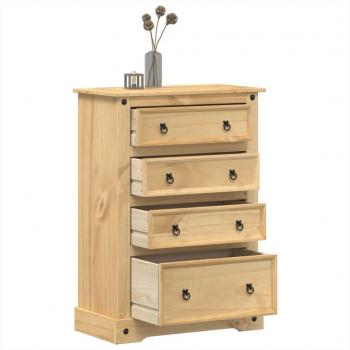 Cómoda cajonera Crown 80x43x114 cm madera maciza de pino Marrón