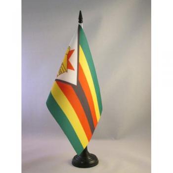 AZ FLAG Bandera de Mesa de Zimbabue 21x14cm - BANDERINA de DESPACHO ZIMBABUENSE 14 x 21 cm