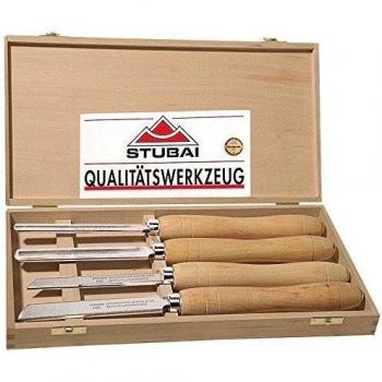 Stubai 709204 - Formón para madera larga en estuche, HSS, 4-tlg