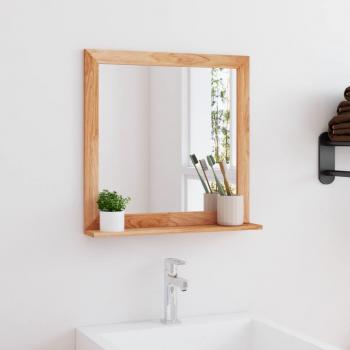 Espejo de pared de madera maciza nogal 55x55 cm
