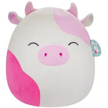 Squishmallows Caedyn La Vaca Rosa manchada con Ojos Cerrados, Multicolor