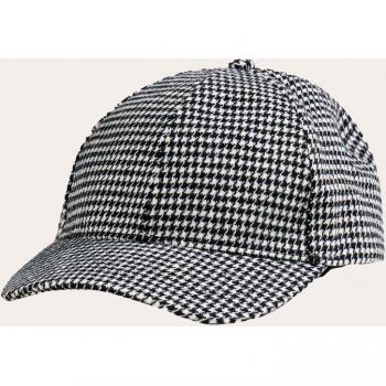 Gorra de Mujer Naf Naf Estampado Pata de Gallo en Negro Talla Única