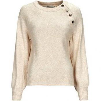 Jersey Beige para Mujer Only Emma con Botones y Cuello Redondo