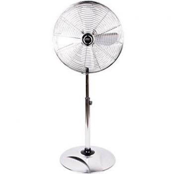 EDM 33973 Ventilador Pie con Base Circular 60W, Cromado, 40x90-116 cm