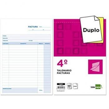 Liderpapel - Talonario Facturas Cuarto Original Y Copia T217 Sin I.V.A.