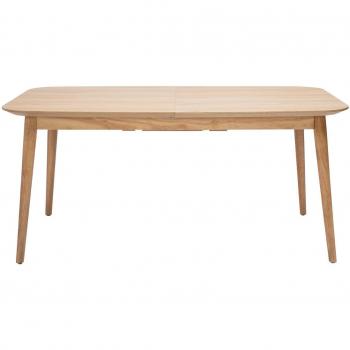 Mesa rectangular extensible Miliboo con extensiones integradas de madera de roble claro 160-210 cm ANK