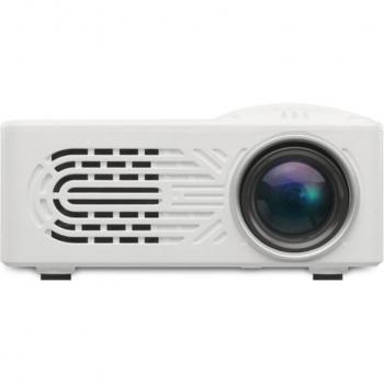 Mini proyector micro portátil para entretenimiento en el hogar, compatible con 1080P HD y conexión a teléfono móvil, color blanco