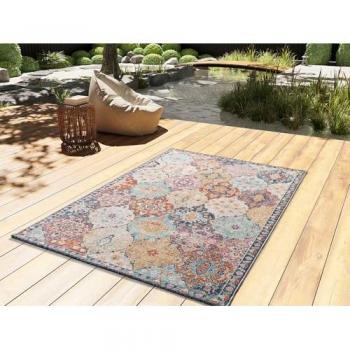 Alfombra Vintage Multicolor para Interior y Exterior - LUNA 20092, 200x290 cm