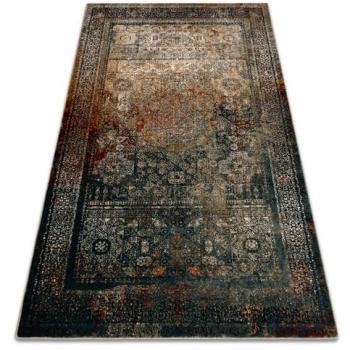 Alfombra de lana Omega Mamluk Rosetón vintage multicolor verde oscuro 300x400 cm