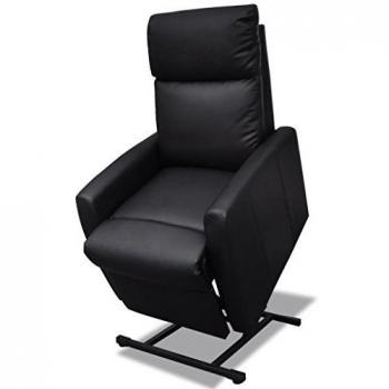 vidaXL Sillón reclinable con elevador eléctrico, Negro