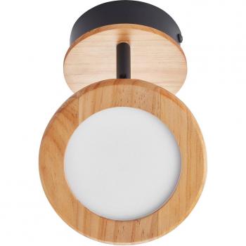 Foco LED Manel de Lindby, 1 luz, acabado en madera, tipo empotrado, diseñado para salón y comedor, fabricado en metal