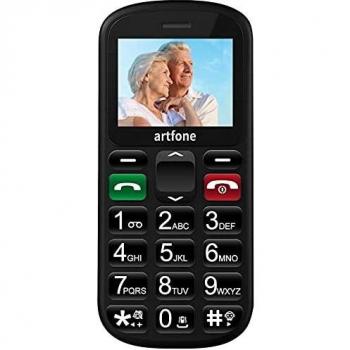 Artfone Teléfonos Móviles para Mayores Mayores con SOS botón,CS181 Senior, Fácil de Usar Celular para Ancianos con Negro