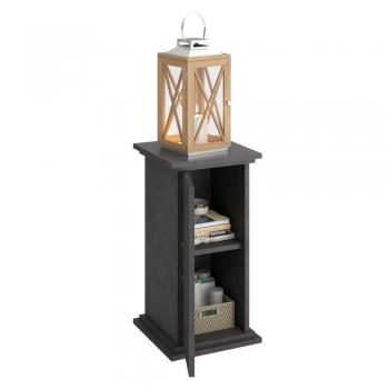 Mesa decorativa con puerta color oscuro old style 57,4 cm Blanco, Marrón, Marrón oscuro - Mesa de sofá / Mesa de Entrada para Salón / Consola de Entrada / Mueble Recibidor / Mesita / Mesa auxiliar
