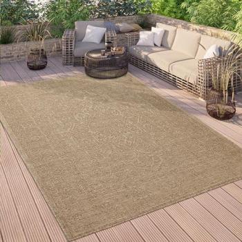 Alfombra Vintage Oriental Rectangular 160x220 cm, Lavable en Lavadora, In- y Outdoor, Color Beige 2