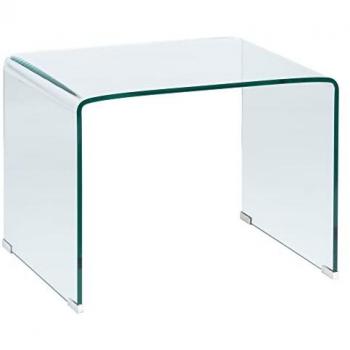 Mesa auxiliar de cristal templado transparente 63 x 50 x 48 cm