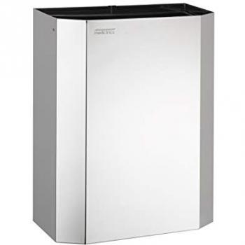 Papelera Mediclinics de Acero Inoxidable Brillante con Aro de Plástico 25L