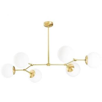 Lámpara de Techo Colgante Dorada de 6 Luces Modelo 11 con Iluminación LED