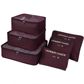 Vicloon Organizador de Equipaje, 6 en 1 Set de Organizadores de Viajes, Impermeable Organizador de Maleta Bolsa Incluir 3 * Cubos del Embalaje del Recorrido y 3 * Bolsos de la Compresión